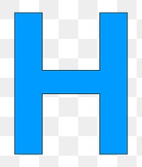 Letter H png blue font, transparent background
