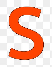 Letter S png orange font, transparent background