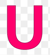 Letter U png pink font, transparent background
