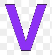 Letter V png purple font, transparent background