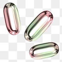 Blink  icon png holographic fluid chrome shape, transparent background