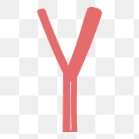 PNG Letter Y hand drawn doodle font, transparent background