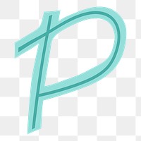 PNG Letter P hand drawn doodle font, transparent background