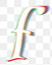 Letter f png offset color font, transparent background