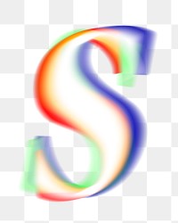 Letter s png offset color font, transparent background