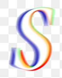 Letter S png offset color font, transparent background