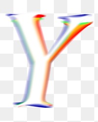Letter Y png offset color font, transparent background