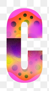 Letter C png funky abstract bold font, transparent background