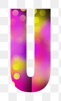 Letter U png funky abstract bold font, transparent background