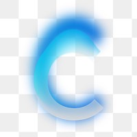 Letter C  png offset color font, transparent background