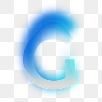 Letter G  png offset color font, transparent background