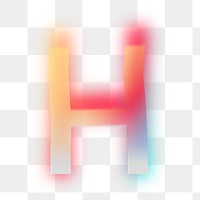 Letter H  png offset color font, transparent background