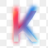 Letter K  png offset color font, transparent background