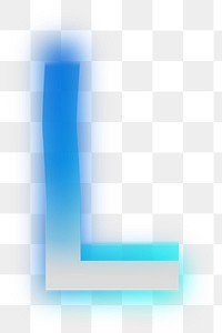 Letter L  png offset color font, transparent background