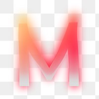 Letter M  png offset color font, transparent background