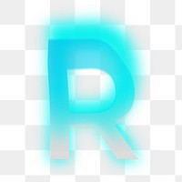 Letter R png offset color font, transparent background