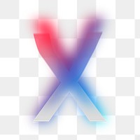 Letter X  png offset color font, transparent background