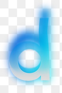 Letter d  png offset color font, transparent background