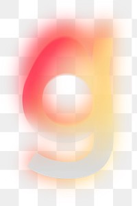 Letter g  png offset color font, transparent background