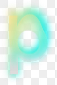 Letter p  png offset color font, transparent background