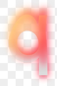 Letter q  png offset color font, transparent background