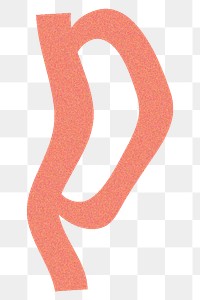 Letter p  png  orange distort font, transparent background