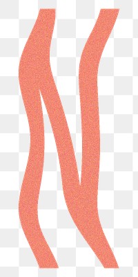 Letter N  png  orange distort font, transparent background