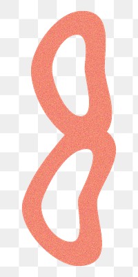 Number 8  png  orange distort font, transparent background