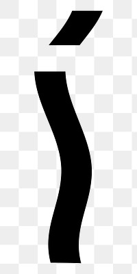 Letter i   png  black distort font, transparent background