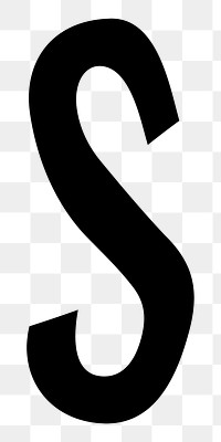 Letter s   png  black distort font, transparent background
