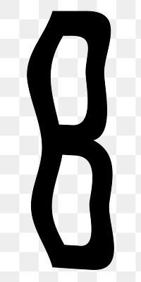Letter B   png  black distort font, transparent background