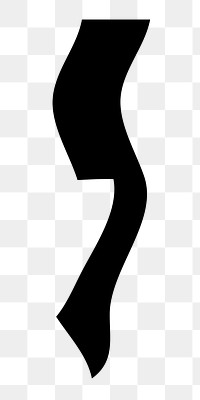 Comma  png  black distort sign, transparent background