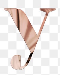 Letter y png rose gold textured font, transparent background