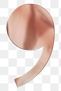 Quotation mark png rose gold textured sign, transparent background