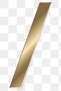 Slash png gold metallic symbol, transparent background