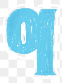 Letter q png  crayon font, transparent background
