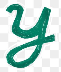 Letter y png  crayon font, transparent background