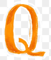 Letter Q png  crayon font, transparent background