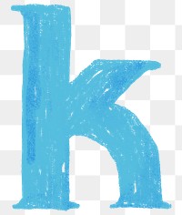 Letter k png  crayon font, transparent background