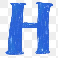 Letter H png  crayon font, transparent background