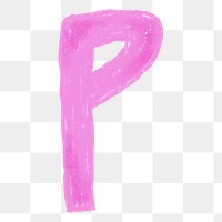 Letter P png  crayon font, transparent background