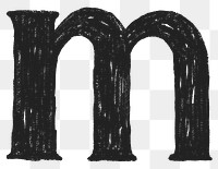 Letter m png  crayon font, transparent background