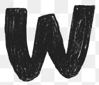 Letter w png  crayon font, transparent background