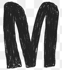 Letter M png  crayon font, transparent background