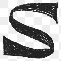 Letter S png  crayon font, transparent background