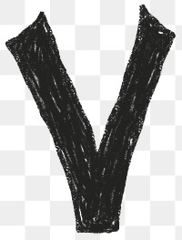 Letter V png  crayon font, transparent background