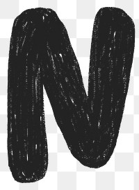 Letter N png  crayon font, transparent background