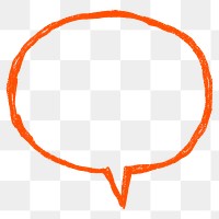 Red speech bubble icon png cute crayon shape, transparent background