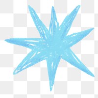 Blue blink icon png cute crayon shape, transparent background