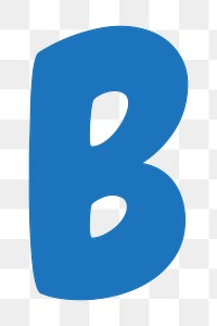 Letter B png blue font, transparent background